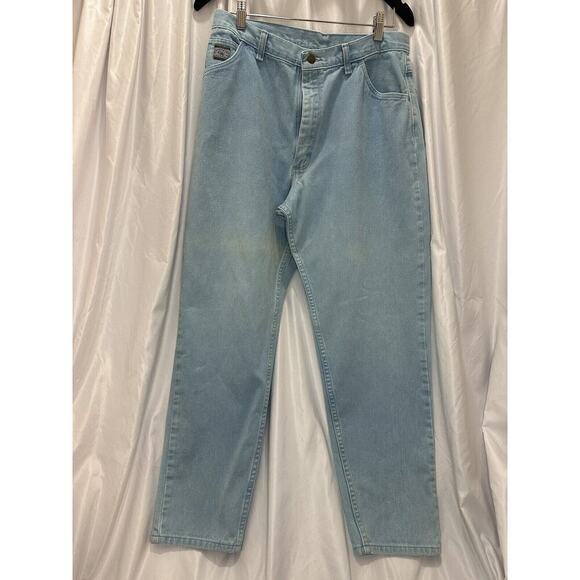 VTG Wranglers Women 14 Light Wash Y2K 90’s Western Mom Denim Jean Grunge Cowgirl - Picture 1 of 11